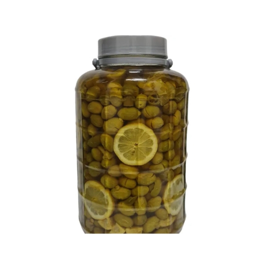 Green Olives with Lemon and Pepper - Glass Jar 3kg